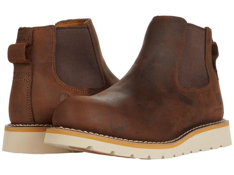 カーハート メンズ シューズ ブーツ・レインブーツ チェルシー Carhartt Wedge 5 Chelsea PullOn Boot Softoe Dark Bison Oil