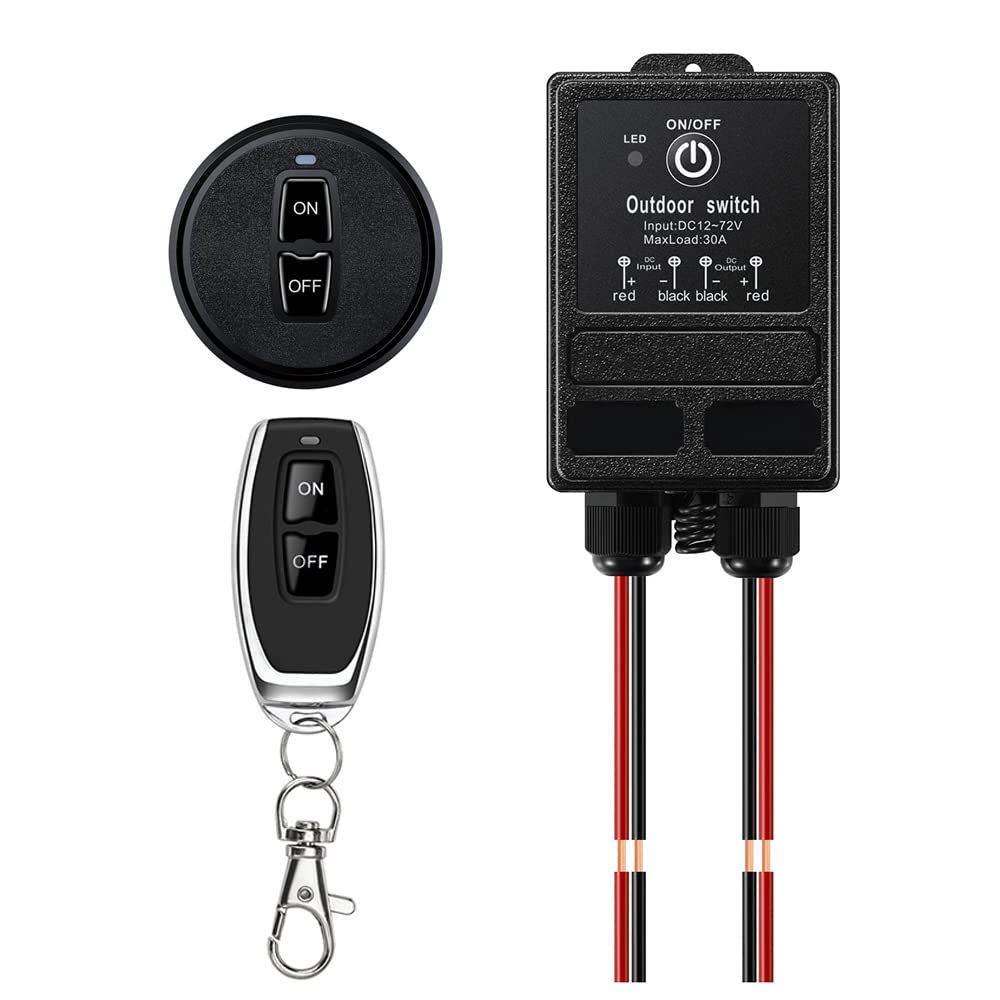 ZHOFONET 12V リモートコントロールリレースイッチ、DC 12V-72V ワイヤレススイッチ