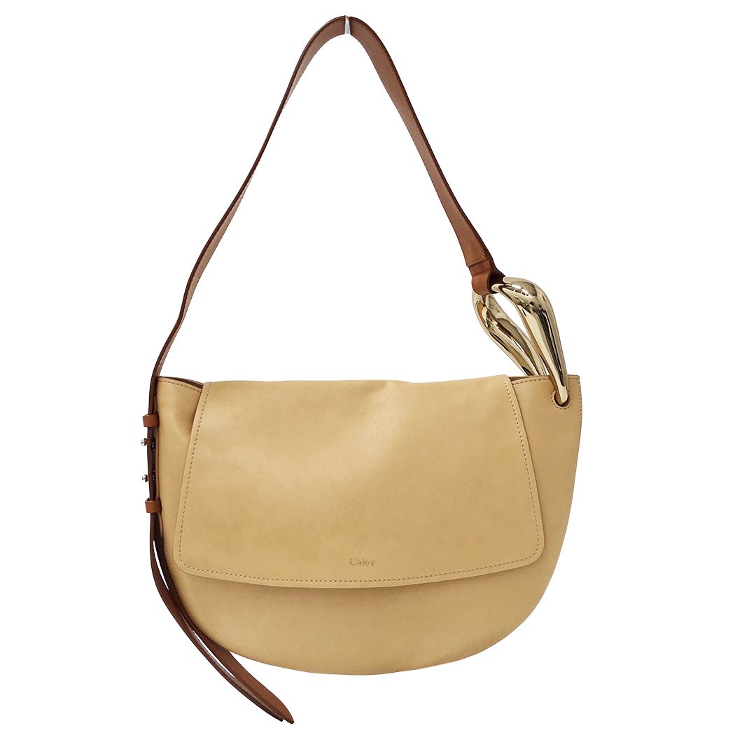 クロエ Chloe バッグ レディース ブランド ショルダーバッグ キス ホーボーバッグ レザー ベージュ ワンショルダー 肩掛け おしゃれ 【中古】