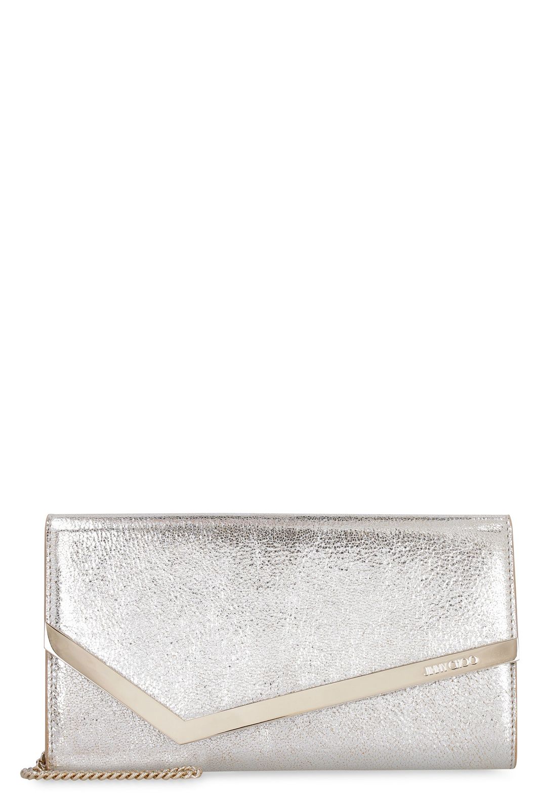 【新品・最安値】Jimmy Choo Emmie leather clutch クラッチバッグ TU VEMMIEGLE_CHAMPAGNE