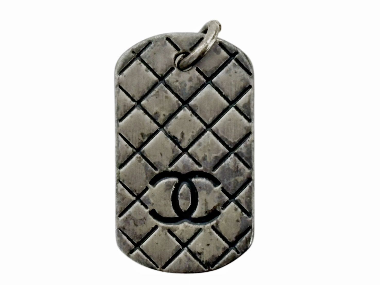 シャネル マトラッセ ココマーク ドッグタグ ペンダントトップ CHANEL ヴィンテージ ネックレスヘッド HS260831
