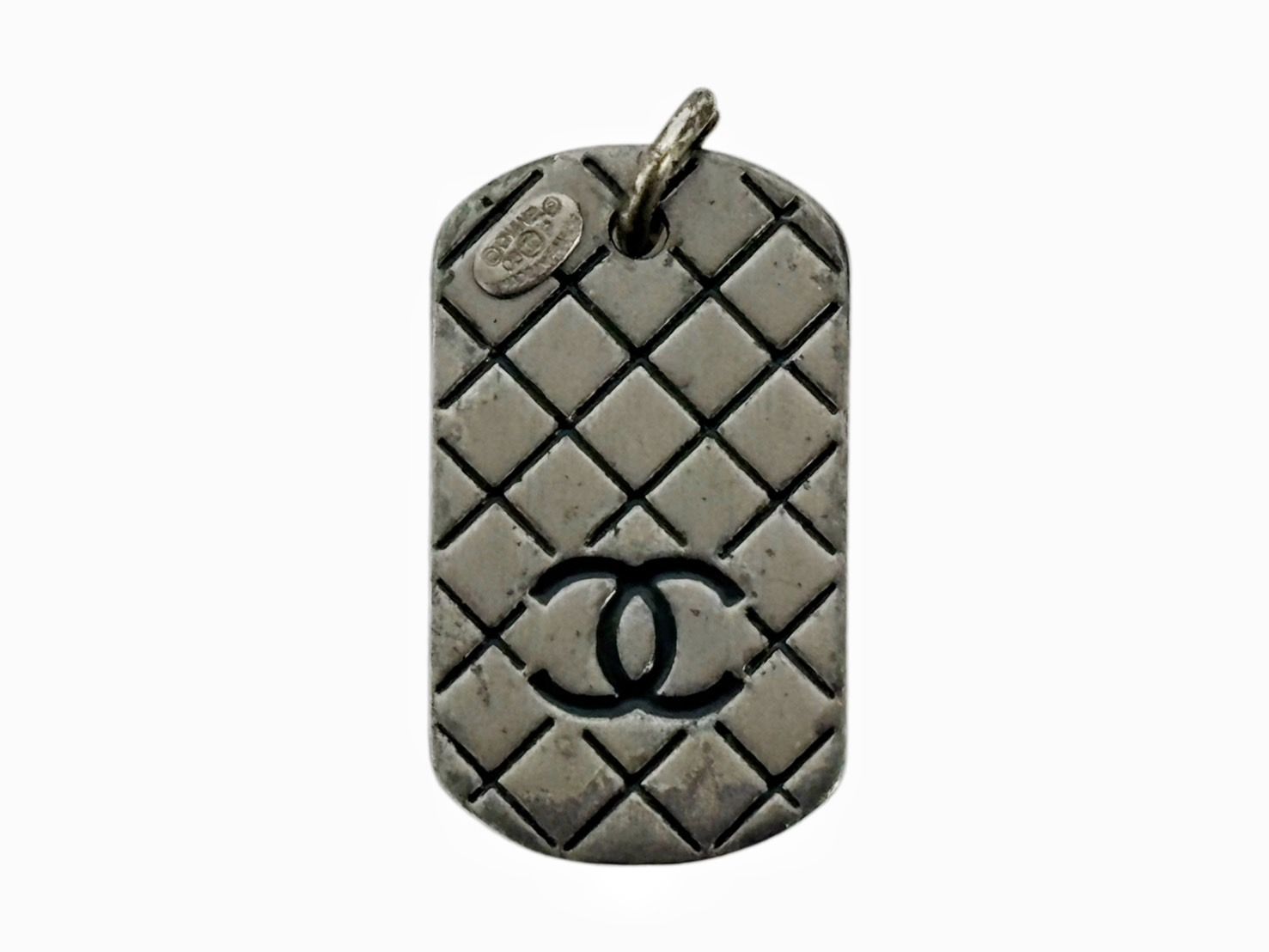 シャネル マトラッセ ココマーク ドッグタグ ペンダントトップ CHANEL ヴィンテージ ネックレスヘッド HS260831