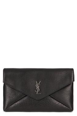 【新品・最安値】Saint Laurent Leather clutch with logo クラッチバッグ TU V778181AACIA_1000