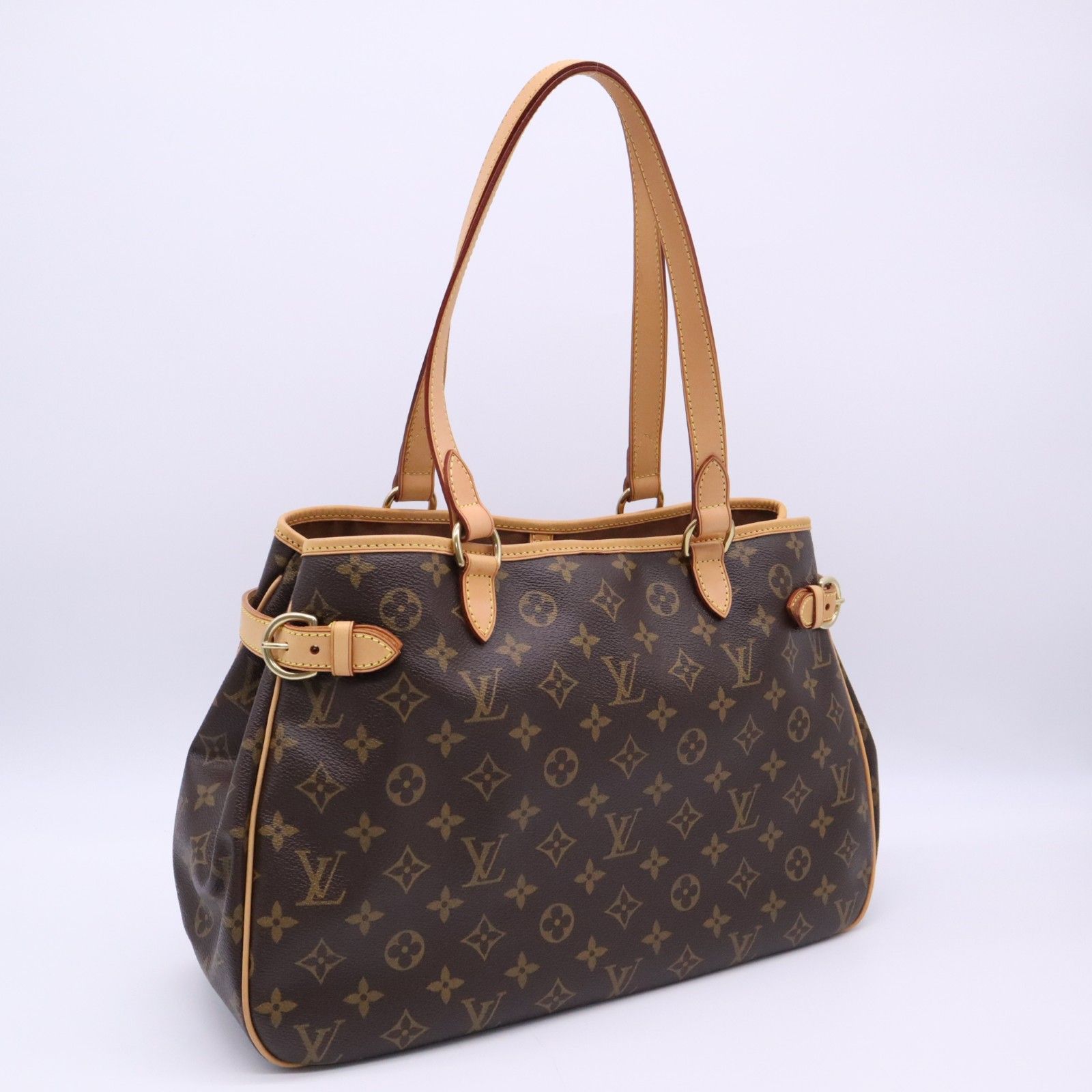 ★3日以内返品可★ 美品 LOUIS VUITTON ルイ・ヴィトン モノグラム バティニョール オリゾンタル M51154 ハンドバッグ ブラウン ベージュ コーティングキャンバス レザー レディース 88,000円