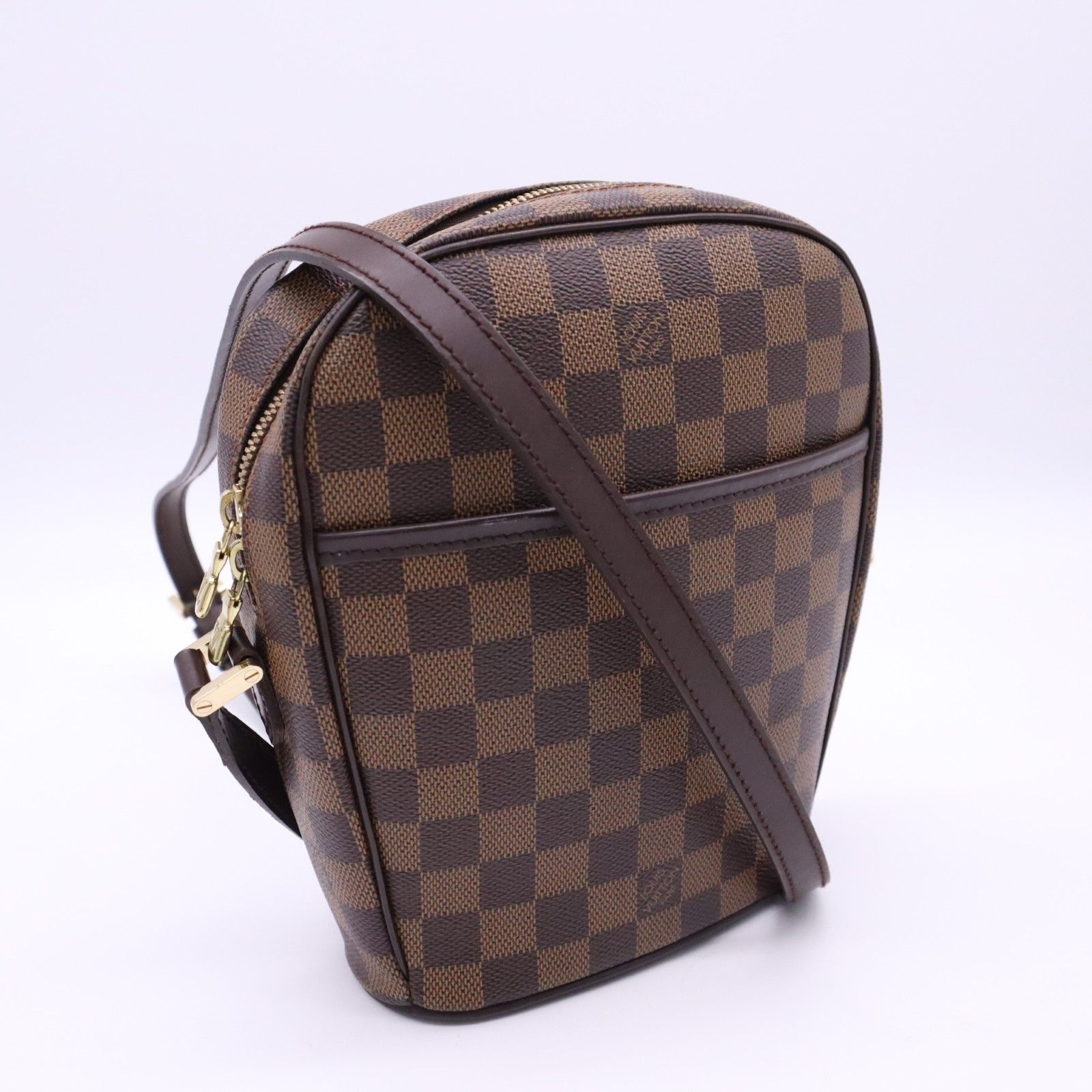 ★3日以内返品可★ 美品 LOUIS VUITTON ルイ・ヴィトン ダミエ イパネマPM N51294 ショルダーバッグ ブラウン ベージュ コーティングキャンバス レザー レディース