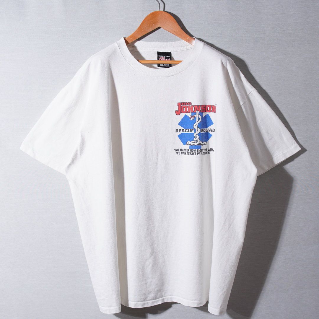 【90s・USA製】ビッグジョンソン ONEITA ビンテージ Tシャツ L 白 90s USA製 ビッグジョンソン BIG Johnson Tシャツ XL ホワイト