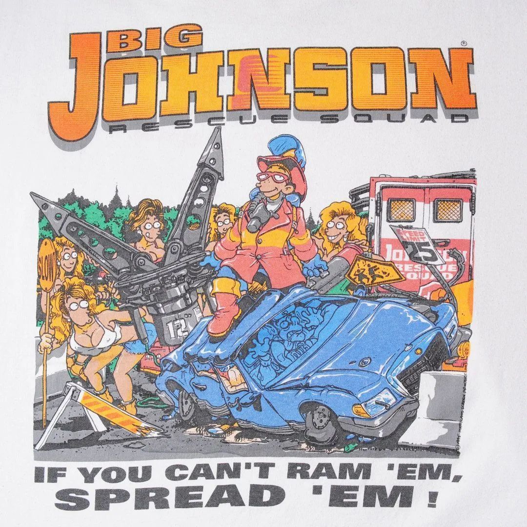 90s USA製 ビッグジョンソン BIG Johnson Tシャツ XL ホワイト