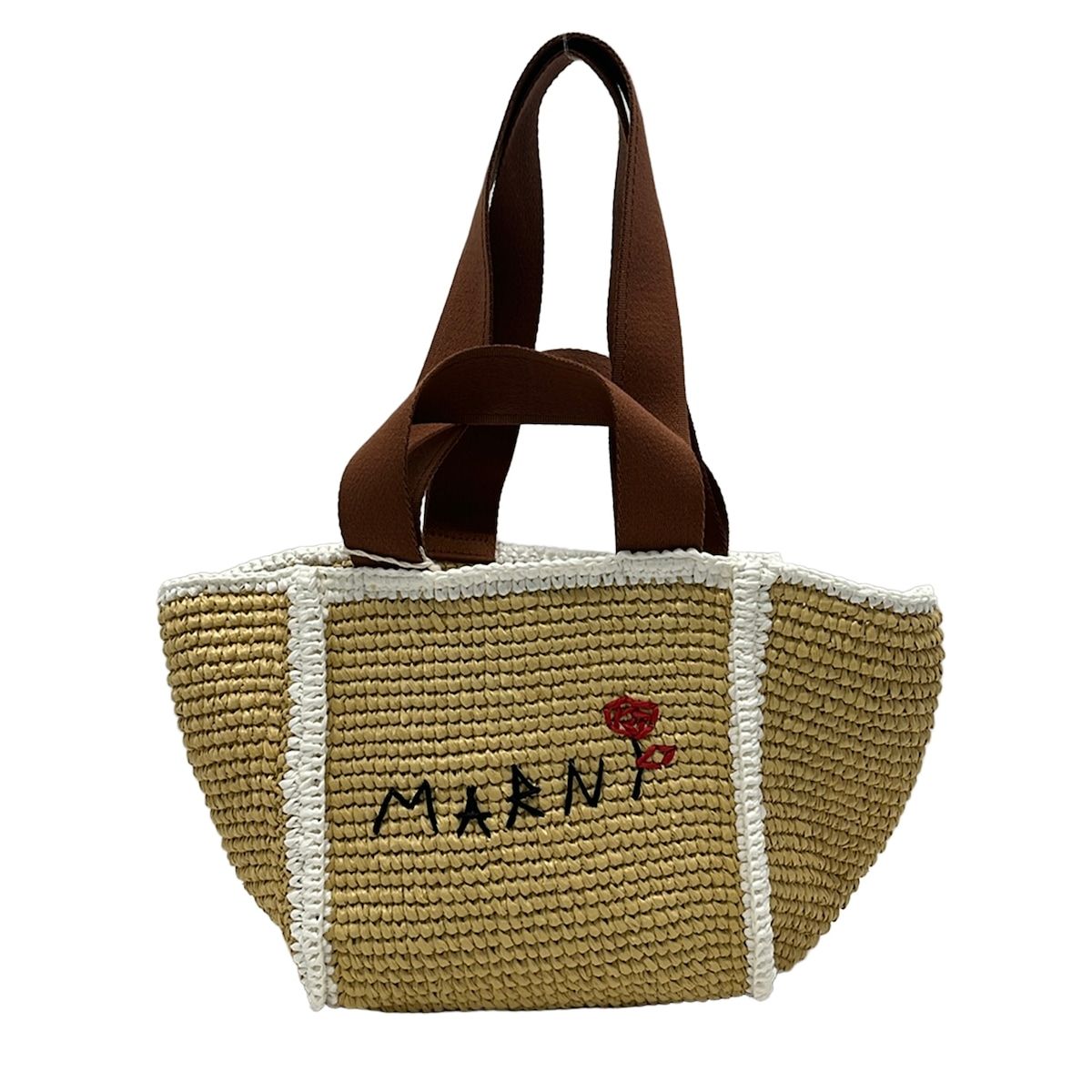 MARNI(マルニ) ショルダーバッグ - SHMP0121L0P6769 ベージュ×白×マルチ 2way/かごバッグ/フラワー(花) 32,630円