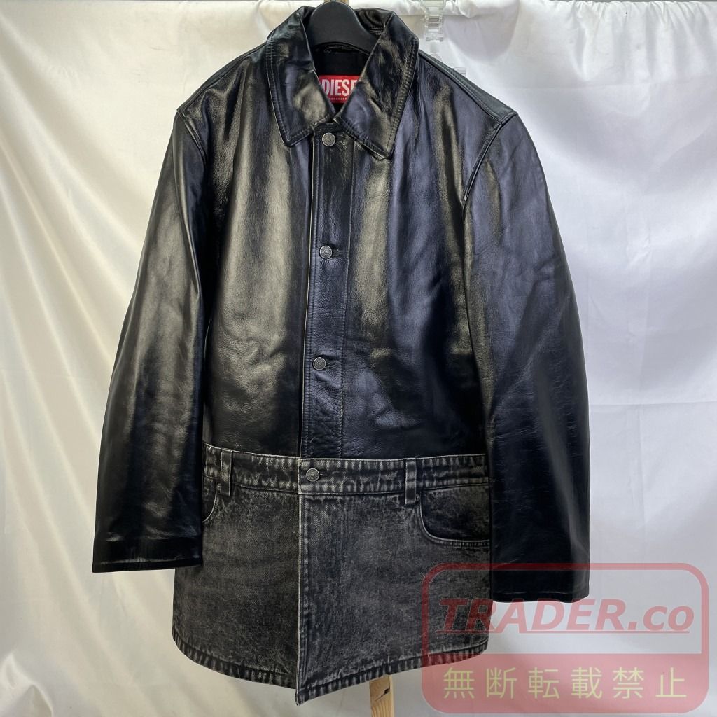 01w-7179 ディーゼル DIESEL L-BRETCH レザージャケット・ブルゾンモデル ブラック サイズ46 メンズ アウター 羊革 A14752 【中古品】 22,946円
