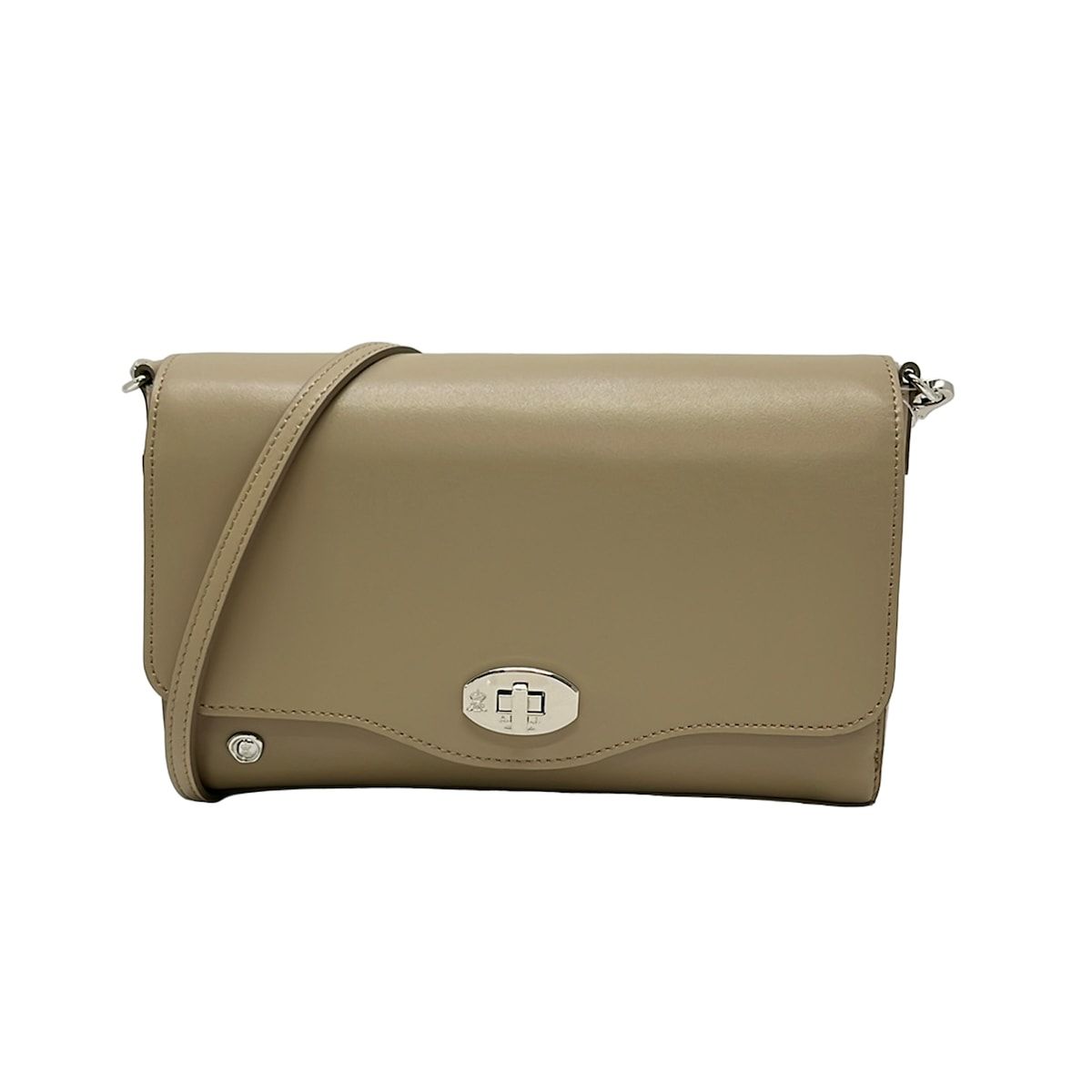 AccessoiresDeMademoiselle(ADMJ)(アクセソワ・ドゥ・マドモワゼル) ショルダーバッグ - グレーベージュ ストラップ着脱可 レザー