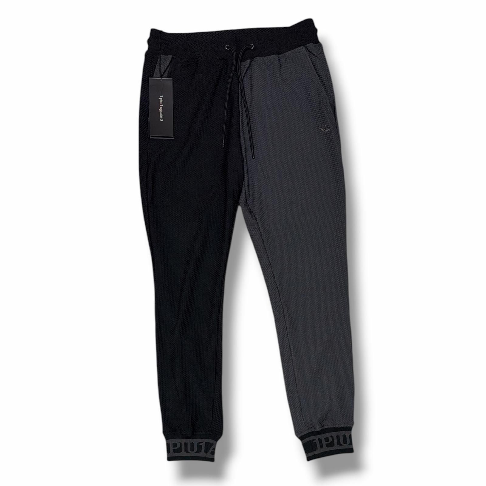 参考上代74800円 未使用 1piu1uguale3 113 SPORT TECHNICAL MESH CRAZY RIB テクニカルメッシュクレイジーリブパンツ ウノピュウノウグァーレトレ TM718 ブラック/チャコール 4 （23899M）