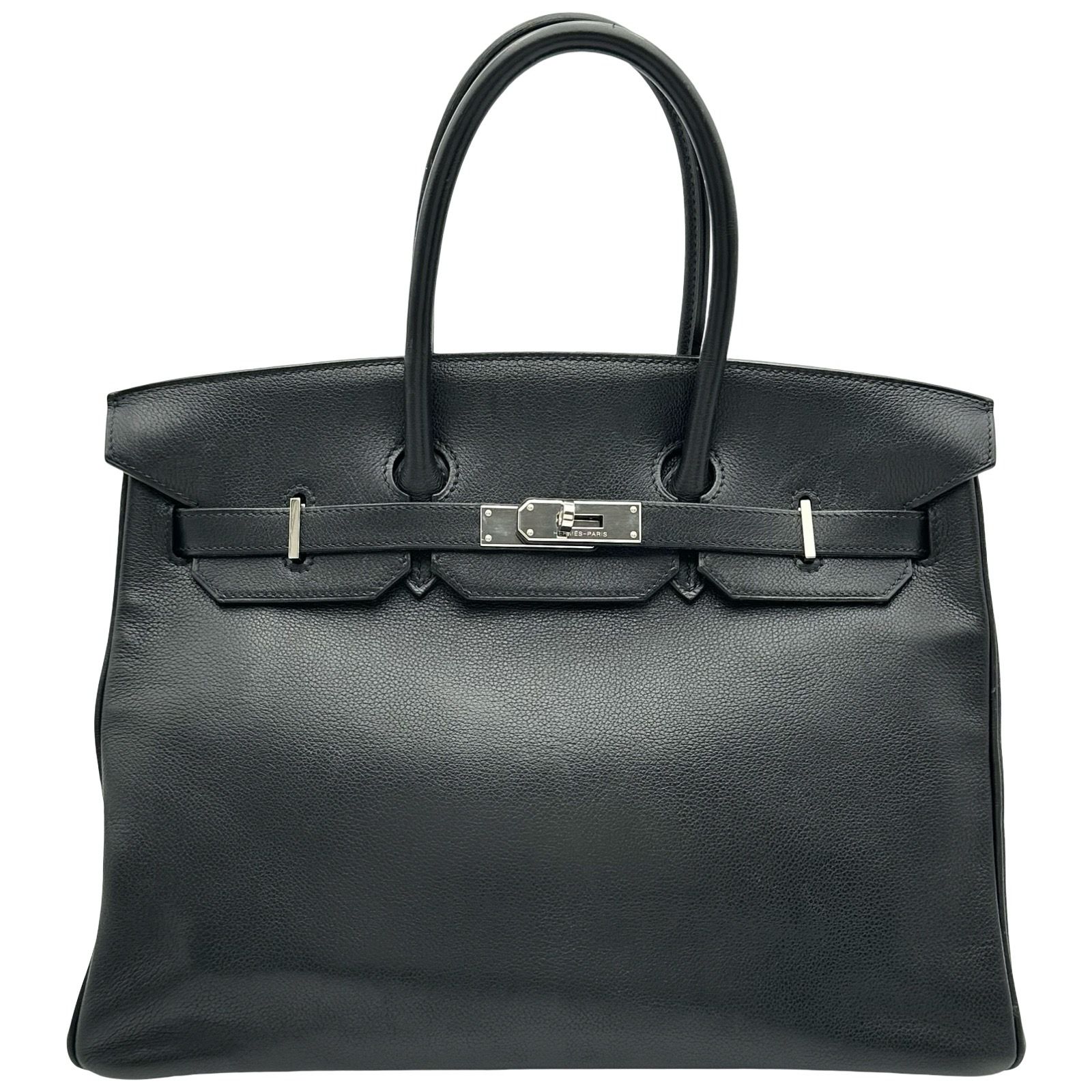 エルメス HERMES バーキン35 □J刻印 ブラック シルバー金具 エヴァーグレイン レディース ハンドバッグ