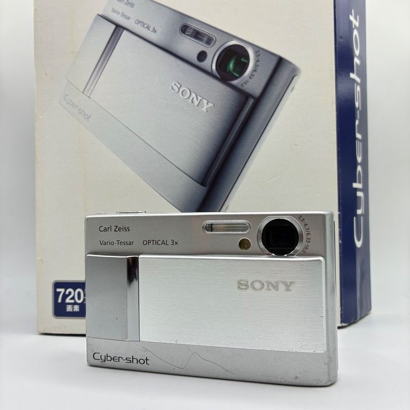 【動作確認済】 SONY Cyber-shot DSC-T10  ソニー サイバーショット コンパクトデジタルカメラ シルバー 箱 バッテリー・チャージャー付属　　821S