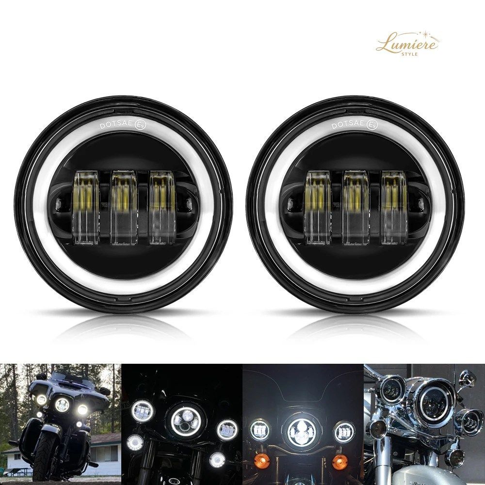 4.5インチ 4 1/2インチ オートバイ用LEDフォグランプ パッシング補助ライト ヤマハ クラシック FLHR ロードキング ダイナ 4.5インチ LEDフ