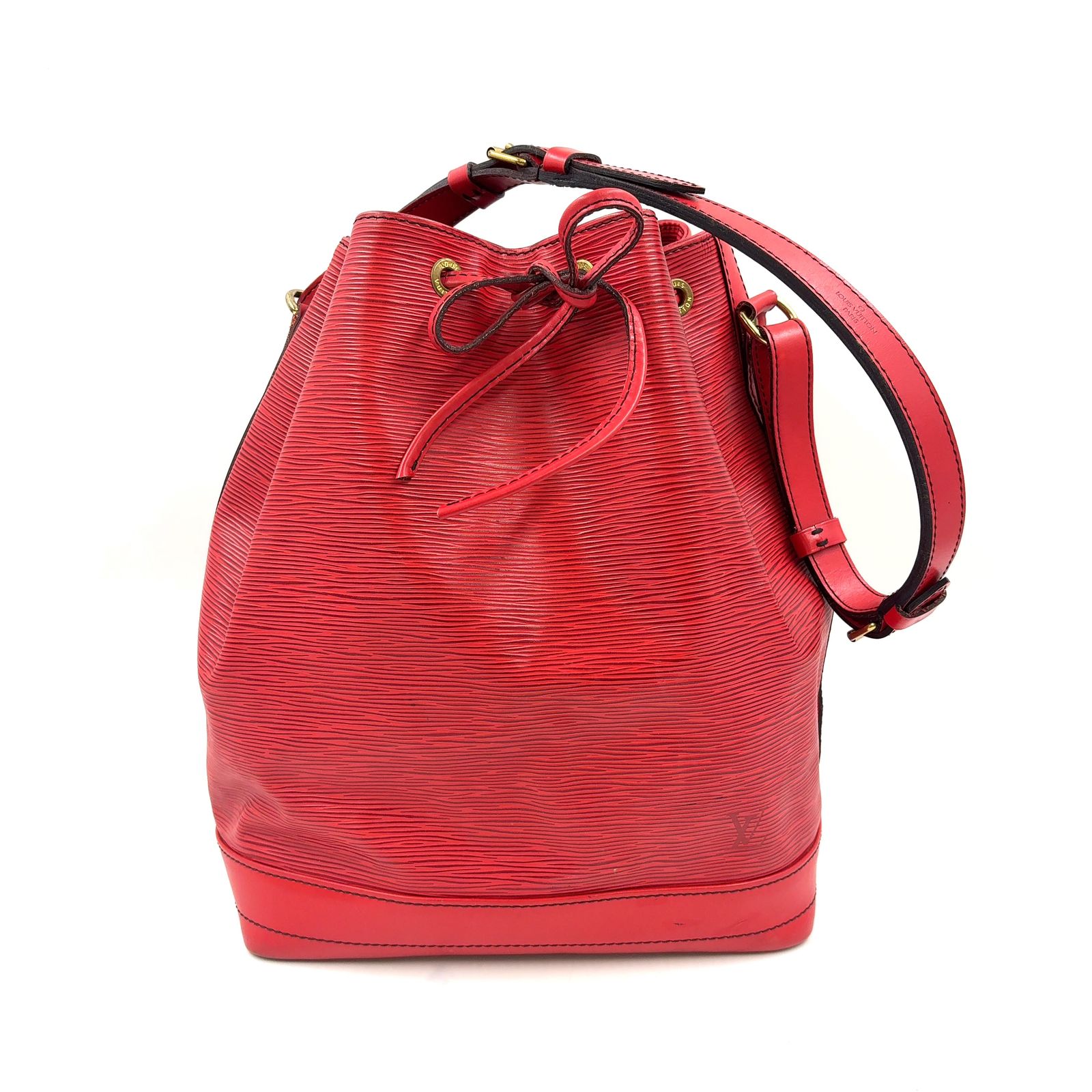 【新着】LOUIS VUITTON ノエ エピ カスティリアンレッド レザー レッド ショルダーバッグ ゴールド M44007