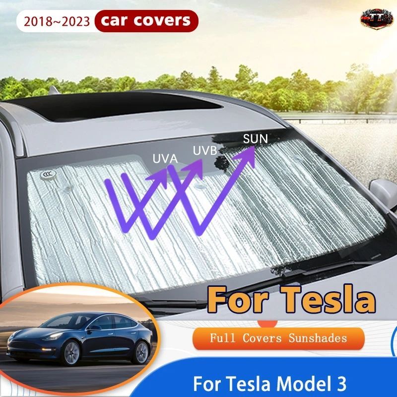 テスラ モデル3 2018 - 23 車用ウィンドウ フロントガラス サンバイザー リフレクター