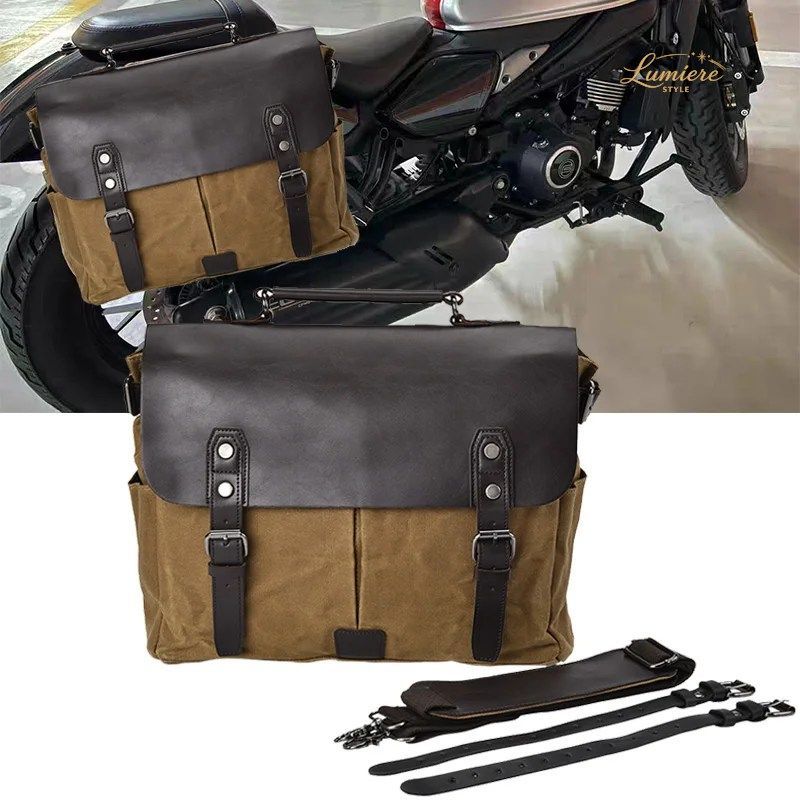 バイク用サイドトラベルライダーバッグ フロントフォークテールツールバッグ ハーレーチョッパークルーザースポーツスター1200バッグ 8,932円