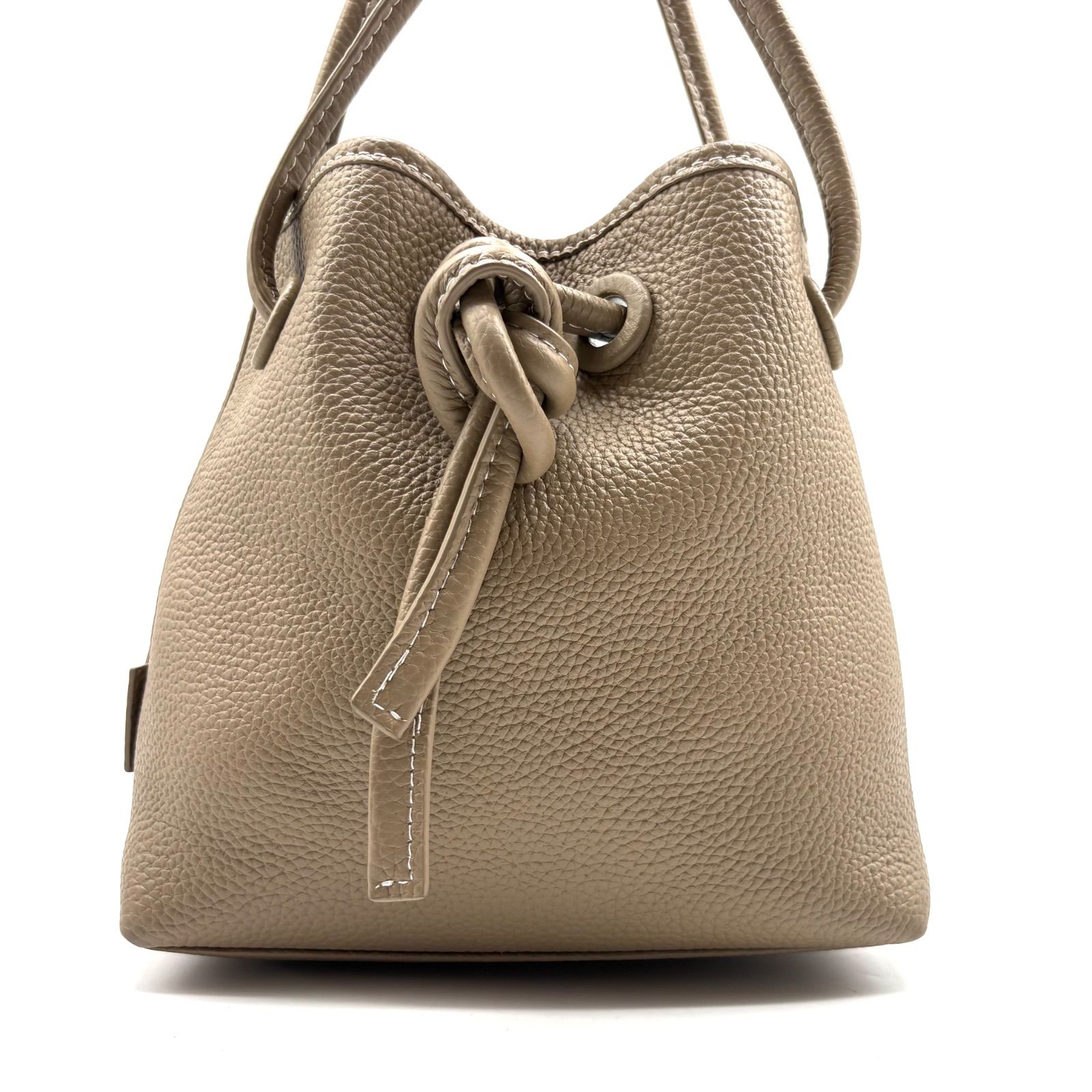 美品✨】VASIC Bond Mini Leather Handbag Taupe ヴァジック 巾着 