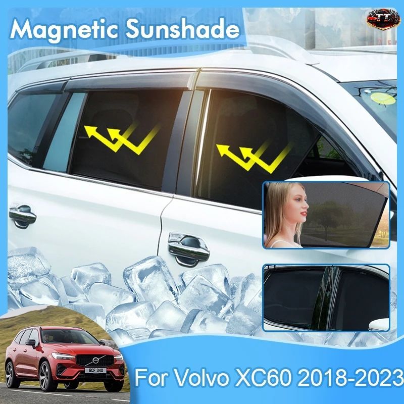 マグネット式サンバイザー ボルボ XC60 MK2 2018 - 23 フロント/リア ウインドシールド シールド/ウィンドウカーテンプロテクション
