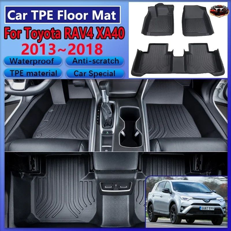 トヨタ RAV4 XA40 2013～2016 2017 2018 用カーフロアマット TPE 防水 傷防止 泥除け カーペットカバー フルフットパッド