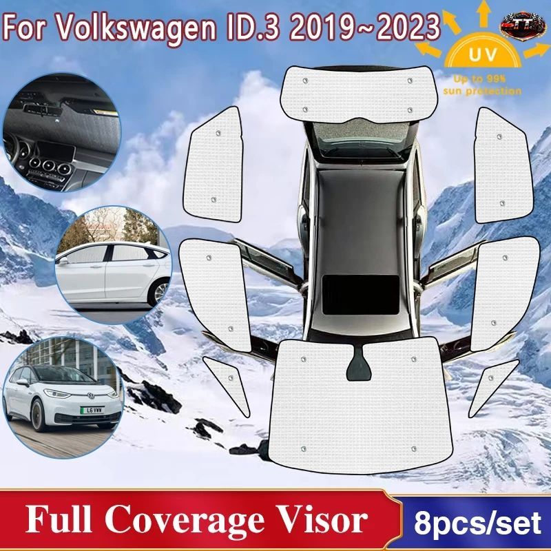 車のウィンドウバイザー VW フォルクスワーゲン ID.3 ID3 ID 3 2019 - 23 ハッチバック 紫外線防止 日焼け防止