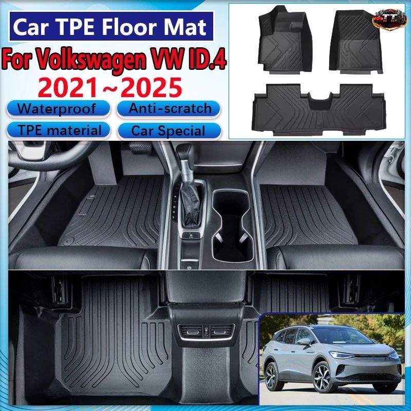 フォルクスワーゲン VW ID.4 2021～2025 ID.5 GTX PRO カーフロアマット 汚れ防止マッドカーペット フルフットパッド レザークッション 15,682円