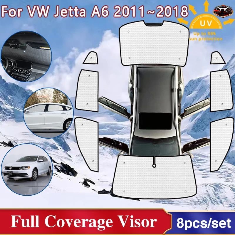 フォルクスワーゲン VW ジェッタ 6 A6 MK6 2011～2018 フロントガラス シャビー バイザー フルカバー 2012 2013 2014
