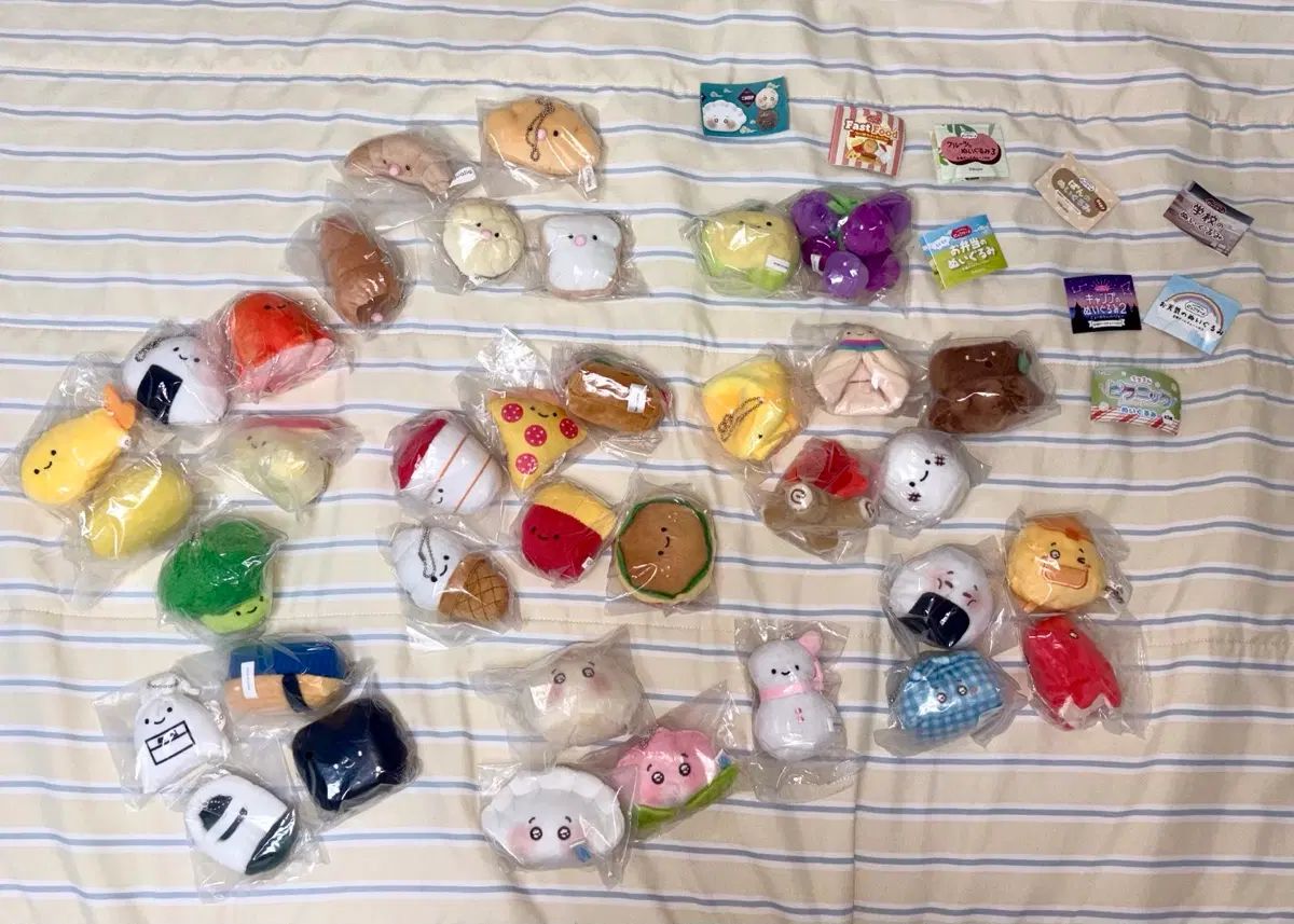 まとめ)ニコ リノ ぬい ぬいぐるみ キーホルダー ガチャ パン お弁当 キャンピング フルーツ