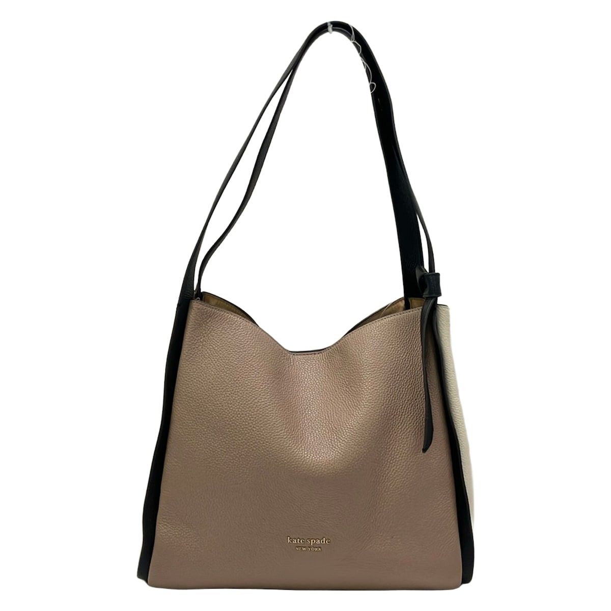 Kate spade(ケイトスペード) トートバッグ ノット カラーブロック ラージ ショルダーバッグ ベージュ×アイボリー レザー 9,417円