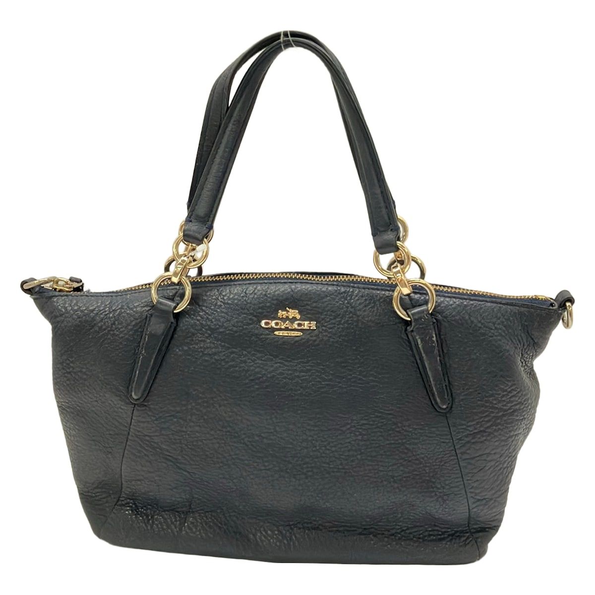 COACH(コーチ) ハンドバッグ ペブルドレザースモールケルシーサッチェル F36675 ネイビー レザー