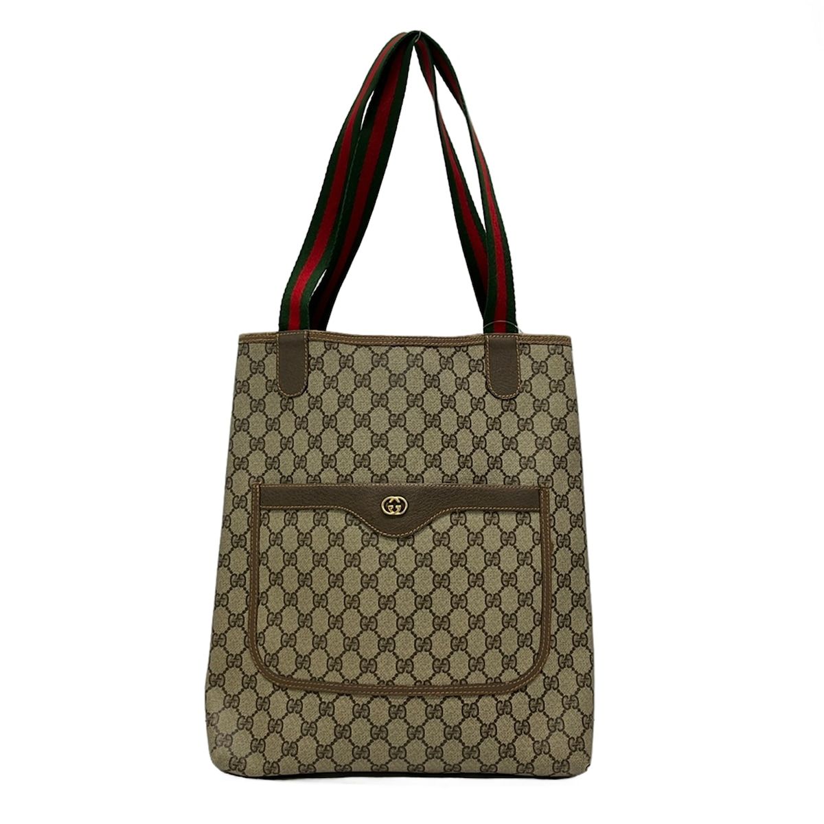GUCCI(グッチ) トートバッグ GG柄 40 02 003 ベージュ×ブラウン オールドグッチ/シェリーライン レザー