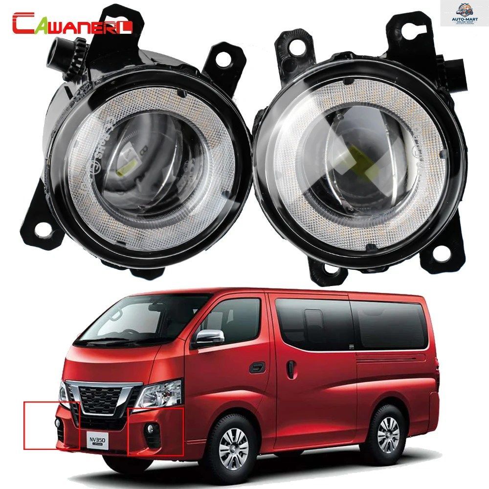 日産NV350キャラバンアーバンE26フェイスリフト2018 2019用30W LEDレンズエンジェルアイデイタイムランニングライト付きカーフォグライトア