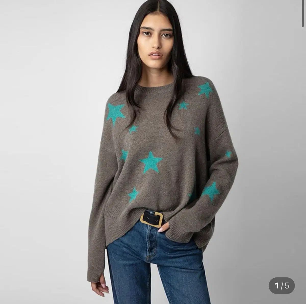ZADIG&VOLTAIRE ザディグ・エ・ヴォルテール Markus カシミア セーター taupe スター