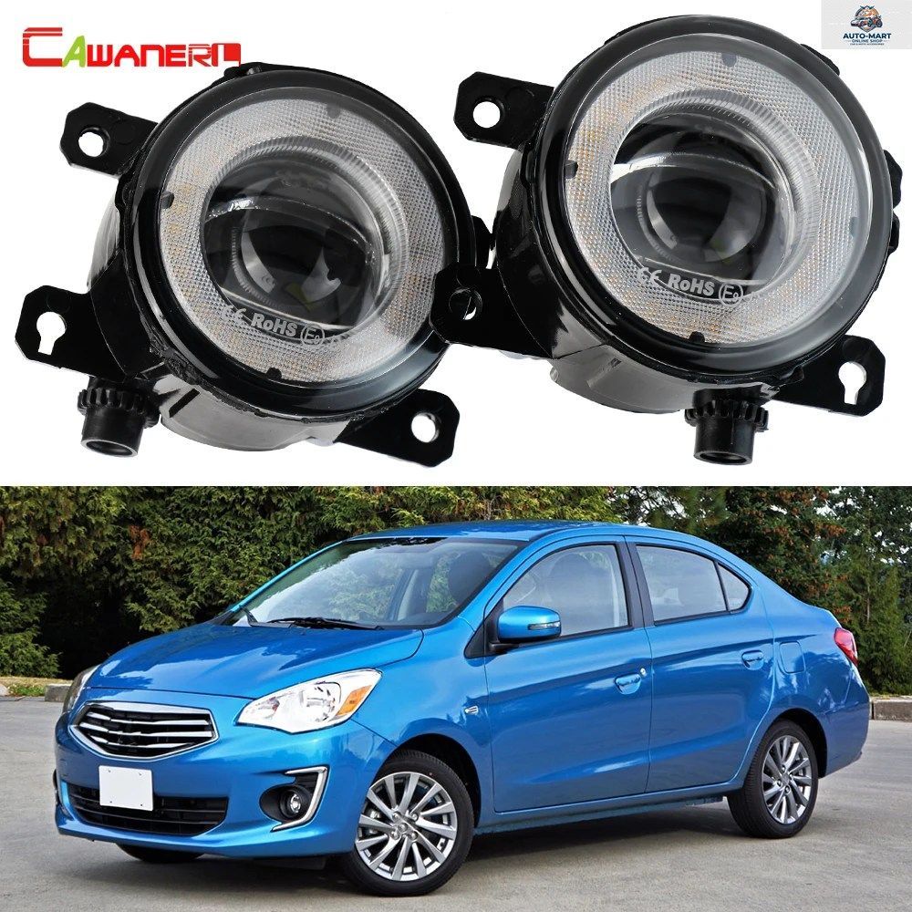 三菱アトラージュミラージュG4セダン2013～2022年式用30W H11エンジェルアイDRLデイタイムランニングライト付きLEDフォグライトアセンブリ2