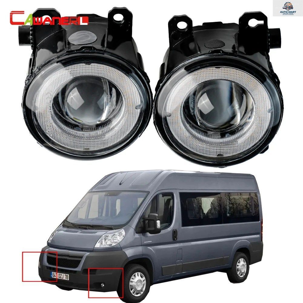 シトロエン ジャンパー 290 295 2012 - 2016 用 2 X 30W フォグランプアセンブリLED レンズエンジェルアイデイタイムランニングライト DRL