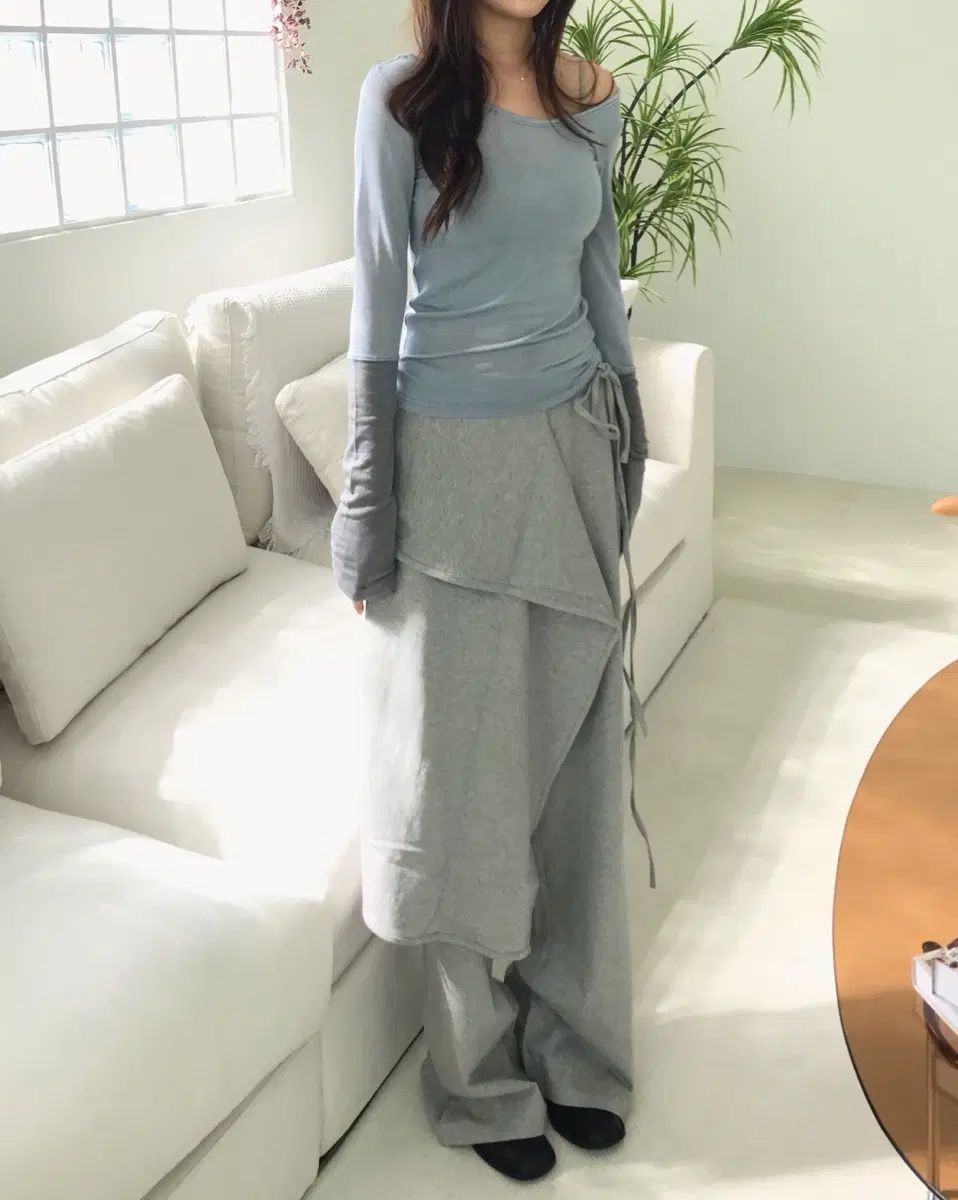 新品) レイヤード ラップ パンツ