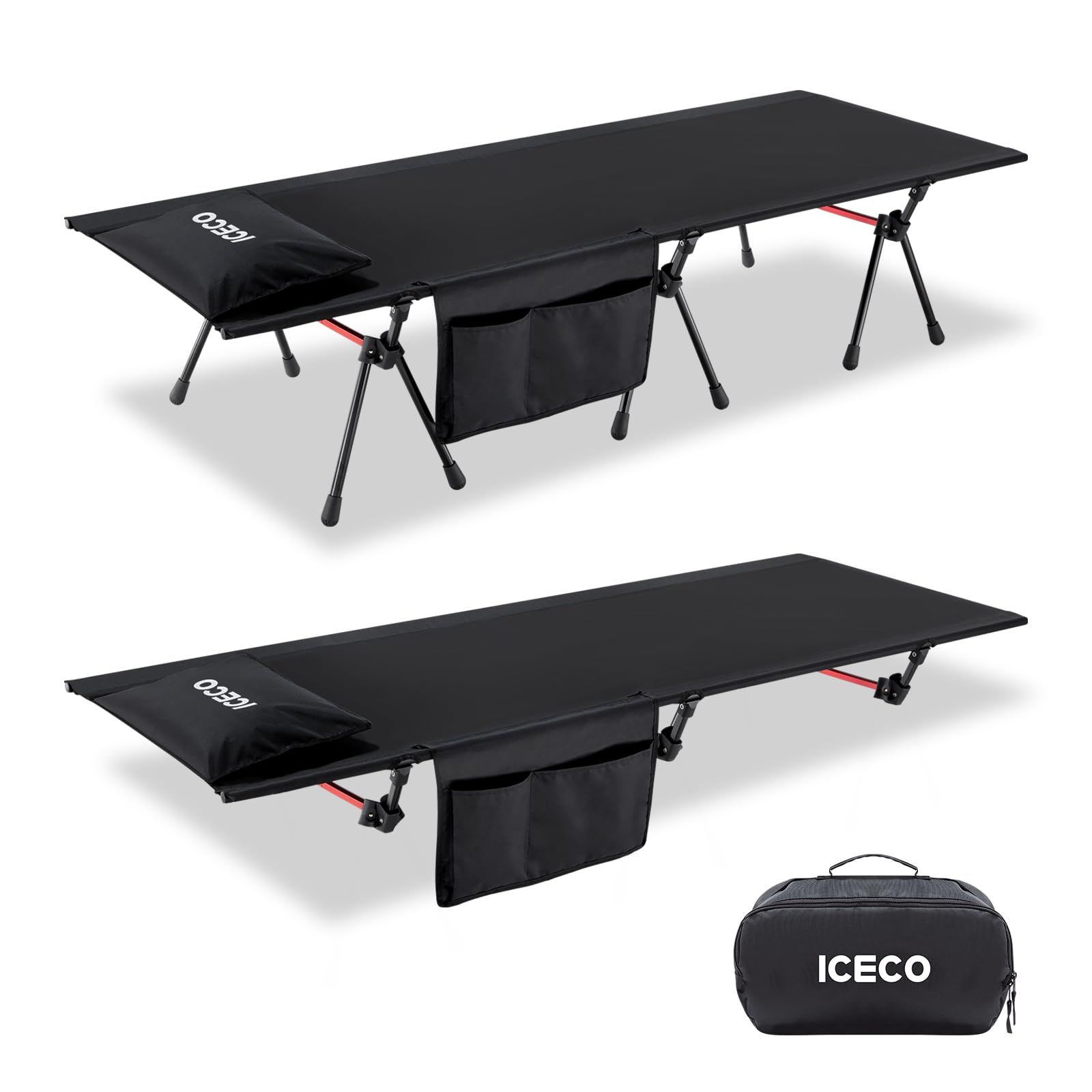 ☆新品☆ワイドコット ICECO コット キャンプ 簡易ベッド「2WAYハイ/ロー切替可能・耐荷重180KG・静音設計・高密度1000Dポリエステルシート・A7075アルミニウム合金フレーム」 軽量 幅広 折りたたみ式 組立簡易 コンパクト収納 キャンプ アウ 9,383円