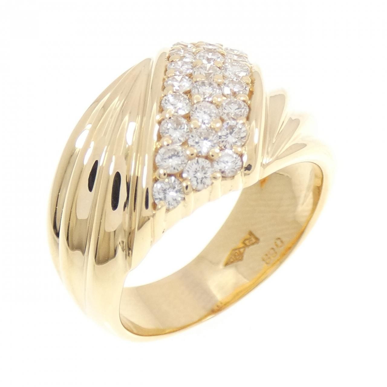 K18YG パヴェ ダイヤモンド リング 0.83CT