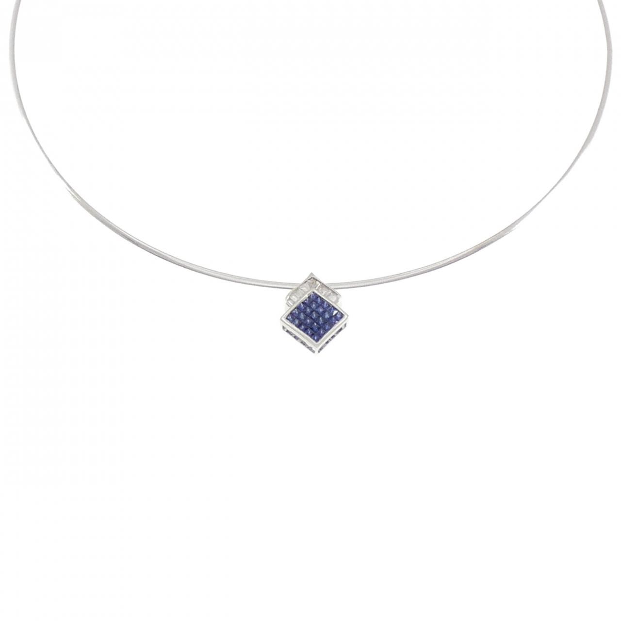 K18WG/K18YG サファイヤ ネックレス 0.70CT