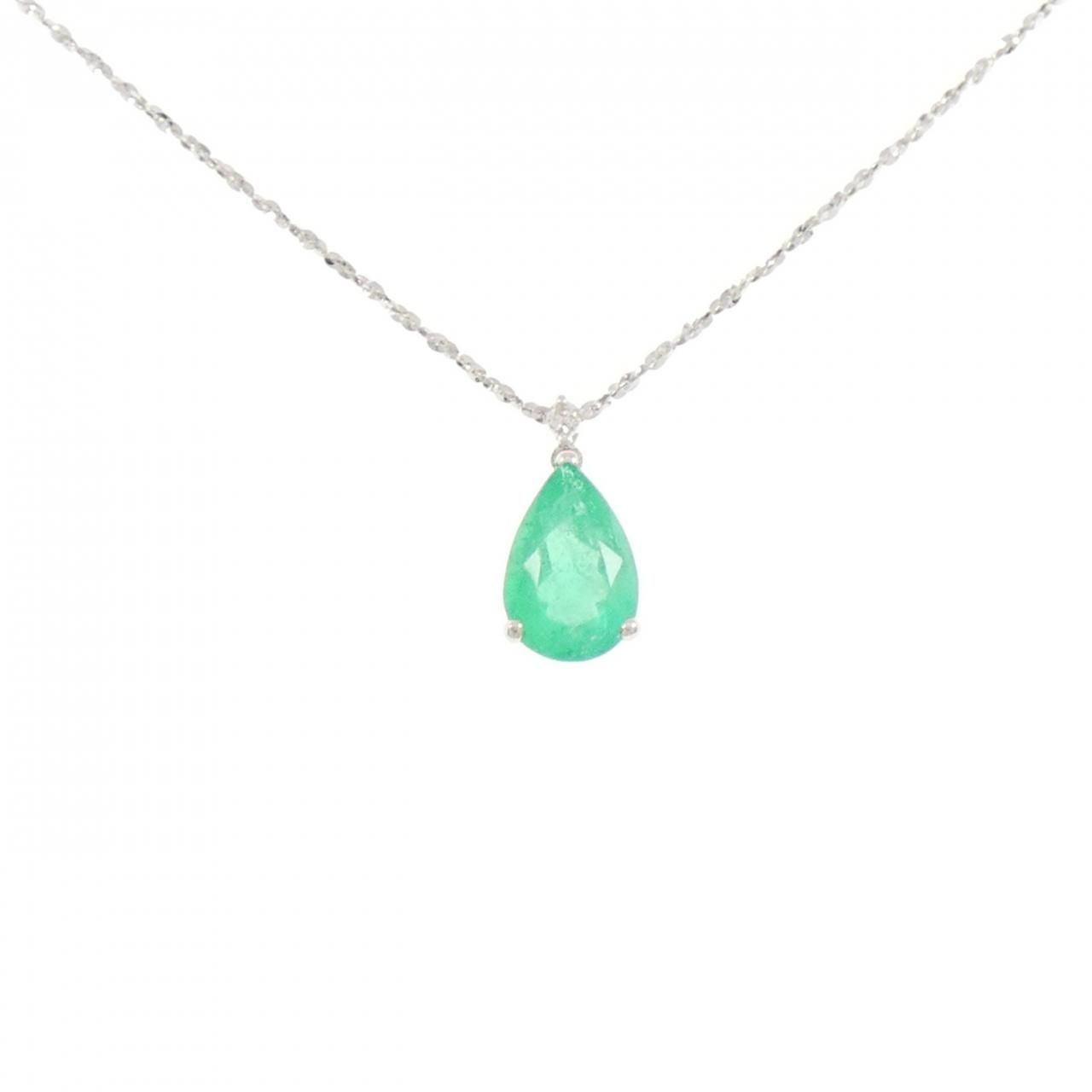K18WG/PT850 エメラルド ネックレス 1.84CT 55,330円