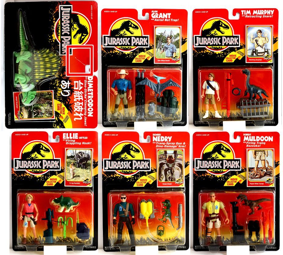 【未開封】Kenner Jurassic Park　1994年製　ケナー社ジュラシックパーク　フィギュア6点セット