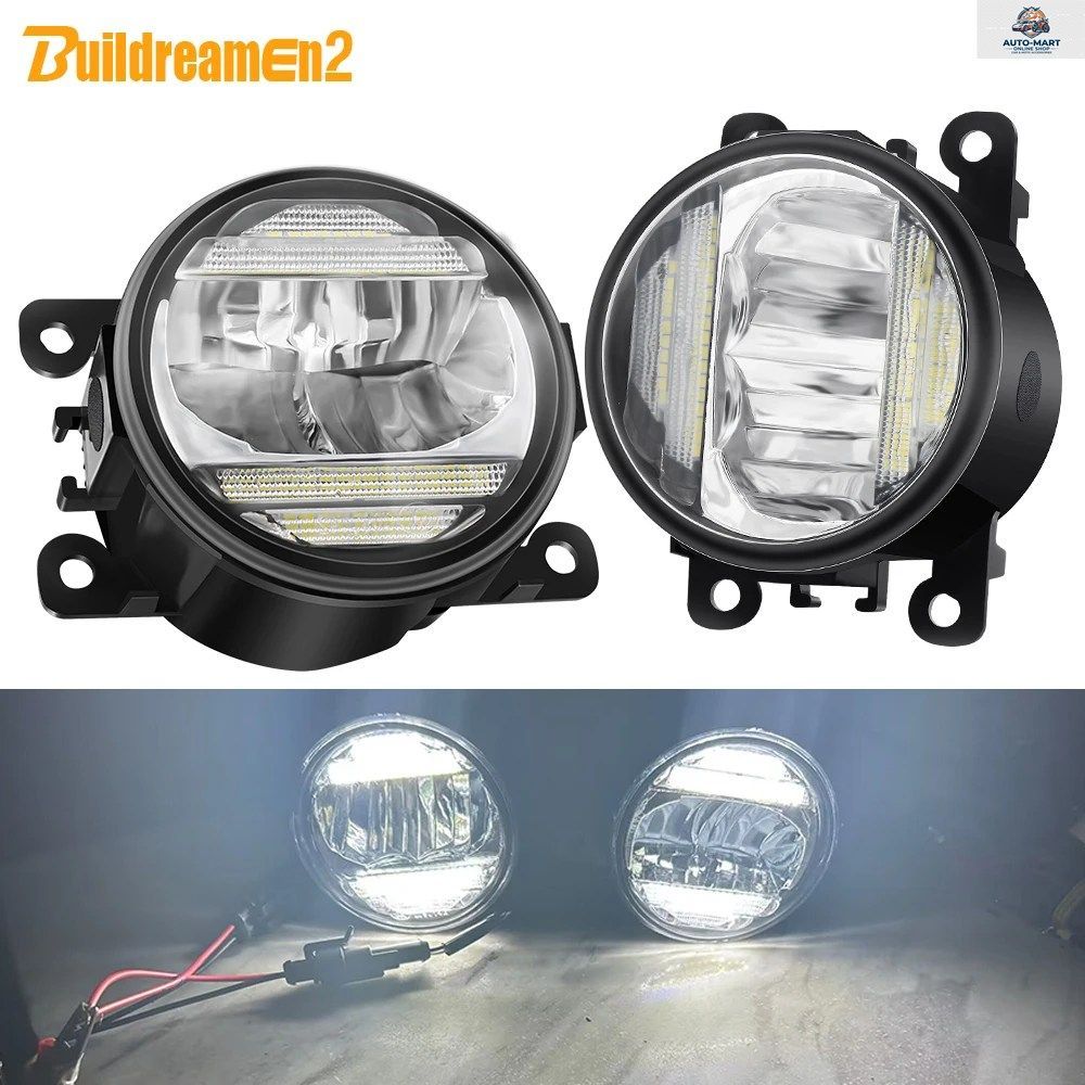 2IN1 車用フォグランプアセンブリ LED デイタイムランニングランプ DRL 30W 8000LM スバル フォレスター WRX STI インプレッサ レガシィ ア