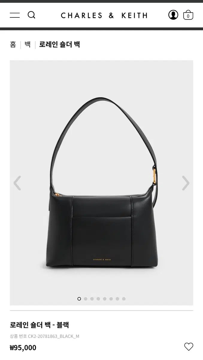 チャールズアンドキース (CHARLES & KEITH) **ショルダーバッグ** **ブラック** (**ロレイン** **ショルダーバッグ**)