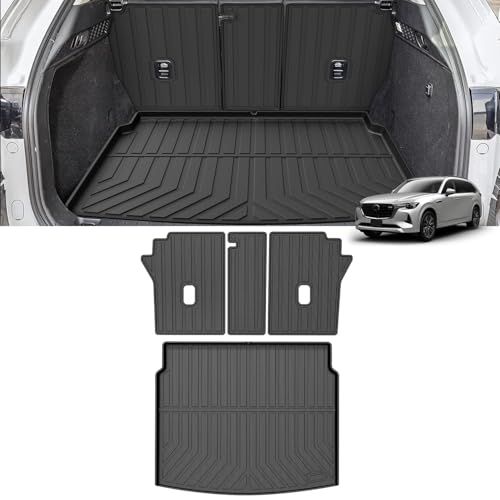 H★CARVANTA 新型 CX-60 トランクマット バック用 ラゲッジマット ラゲッジルーム TPE 3D 防水 2022年9月~現行 4PCS | 荷室保護 後席背面保護 バック用 ラゲッジカバー シート背面保護 汚れ対策 傷防止 泥汚れ対策 荷物積載対