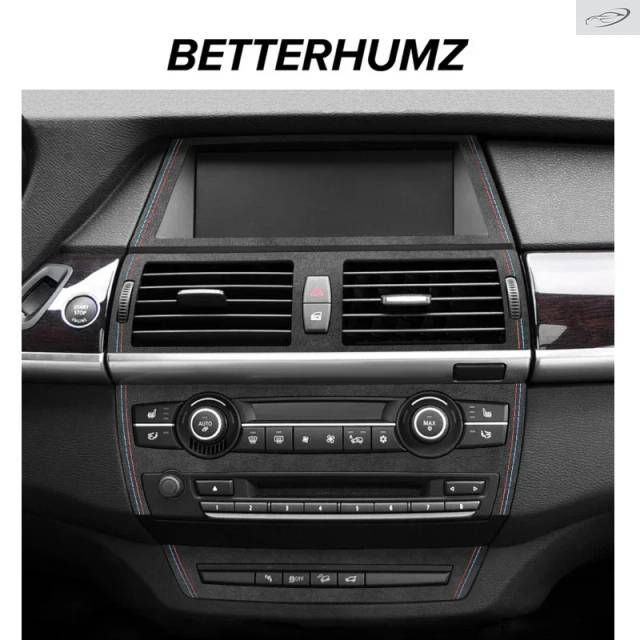 製 BMW X5 E70 X6 E71用センターコンソールCDパネルフレーム カンターラ製トリムステッカー チューニングカーインテリアアクセサリー 7,394円