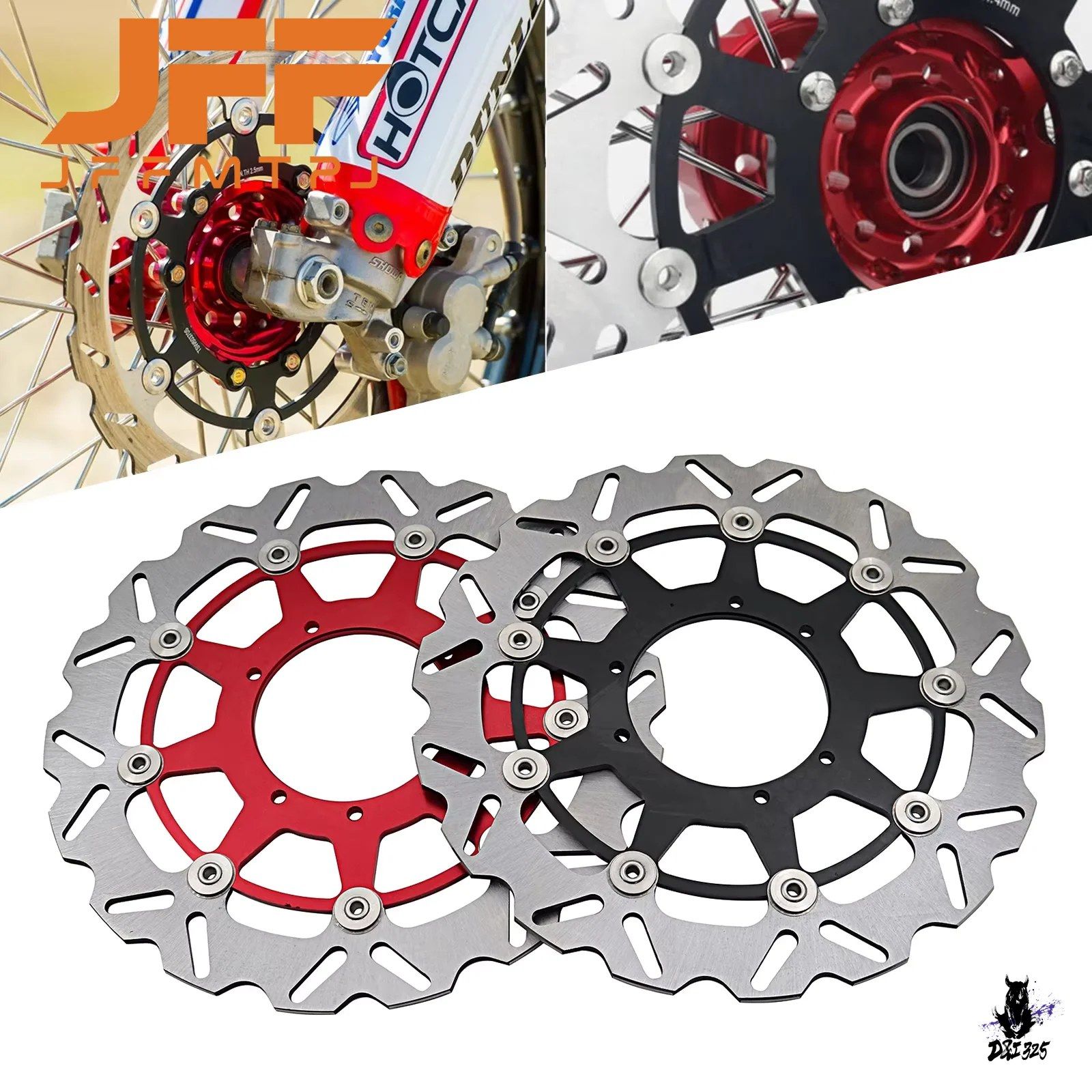 ホンダ CR125/CRF250R/450R 用 フロントフローティングブレーキディスクアダプター 320mm