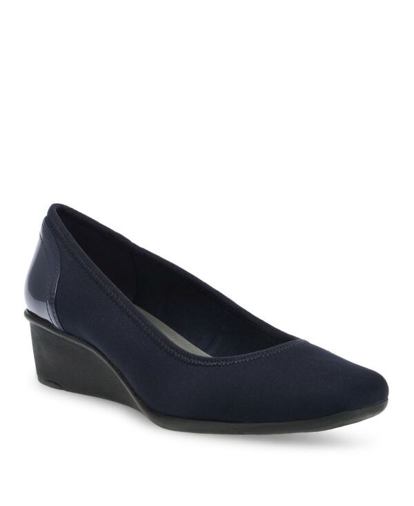 アンクライン レディース シューズ パンプス Anne Klein Womens Wisher Flexible Sport Wedge Pumps Navy ネイビー