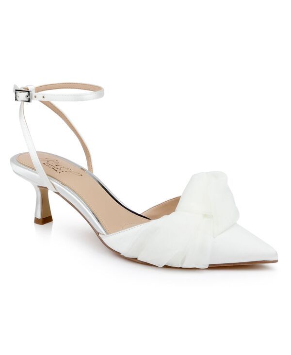 ジュウェルダグレイミシュカ レディース シューズ パンプス Jewel Badgley Mischka Womens Favor Evening Knot Pumps Ivory Satin アイボリ