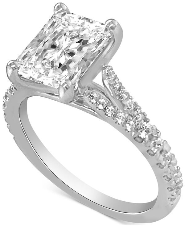 バッジェリーミシュカ レディース アクセサリー リング Badgley Mischka Certified Lab Grown Diamond EmeraldCut Center Split Shan