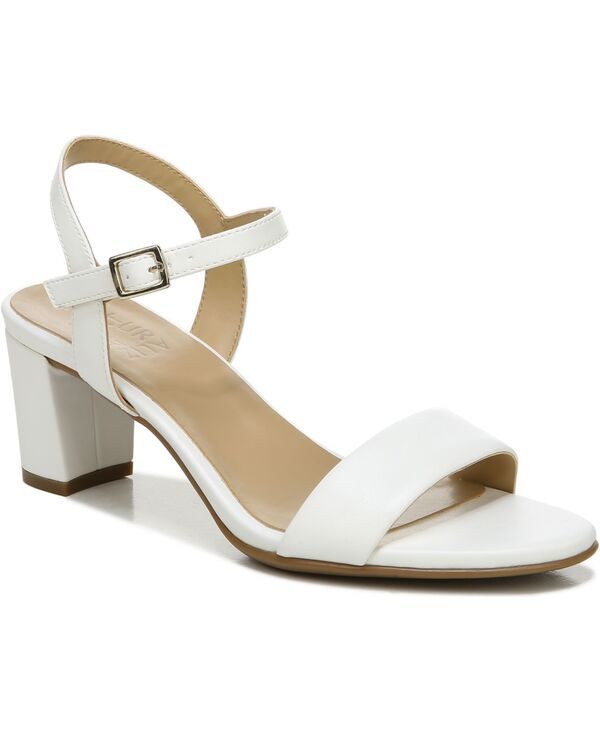 ナチュライザー レディース シューズ パンプス サンダル ヒール Naturalizer Womens Bristol Block Heel Dressandals White Faux Leathe